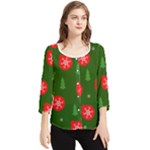 Christmas 001 Chiffon Quarter Sleeve Blouse