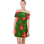 Christmas 001 Off Shoulder Chiffon Dress