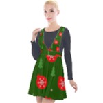 Christmas 001 Plunge Pinafore Velour Dress