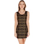 Luxury Golden Oriental Ornate Pattern Bodycon Dress