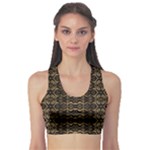 Luxury Golden Oriental Ornate Pattern Sports Bra