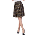 Luxury Golden Oriental Ornate Pattern A-Line Skirt