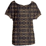 Luxury Golden Oriental Ornate Pattern Women s Oversized Tee