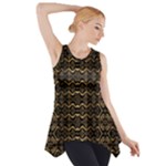 Luxury Golden Oriental Ornate Pattern Side Drop Tank Tunic