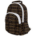Luxury Golden Oriental Ornate Pattern Rounded Multi Pocket Backpack