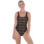 Luxury Golden Oriental Ornate Pattern Bring Sexy Back Swimsuit