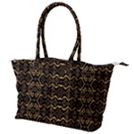 Luxury Golden Oriental Ornate Pattern Canvas Shoulder Bag