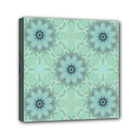 Mint floral pattern Mini Canvas 6  x 6  (Stretched) from ArtsNow.com