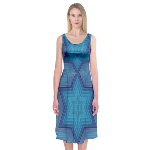 Blue star Midi Sleeveless Dress from ArtsNow.com