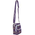 Purple and gold Shoulder Strap Belt Bag