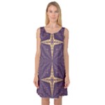 Purple and gold Sleeveless Satin Nightdress