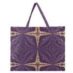 Purple and gold Zipper Large Tote Bag