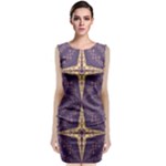 Purple and gold Classic Sleeveless Midi Dress
