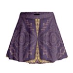 Purple and gold Mini Flare Skirt