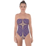 Purple and gold Tie Back One Piece Swimsuit