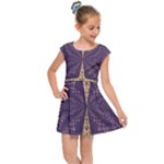 Purple and gold Kids  Cap Sleeve Dress