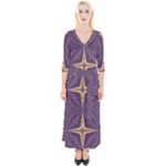 Purple and gold Quarter Sleeve Wrap Maxi Dress