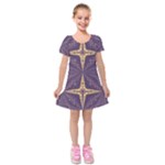 Purple and gold Kids  Short Sleeve Velvet Dress