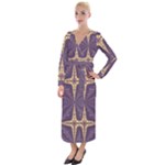 Purple and gold Velvet Maxi Wrap Dress