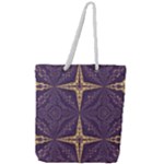 Purple and gold Full Print Rope Handle Tote (Large)