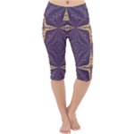 Purple and gold Lightweight Velour Cropped Yoga Leggings
