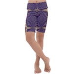 Purple and gold Kids  Lightweight Velour Cropped Yoga Leggings