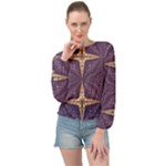 Purple and gold Banded Bottom Chiffon Top