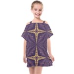 Purple and gold Kids  One Piece Chiffon Dress