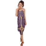 Purple and gold Waist Tie Cover Up Chiffon Dress