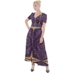 Purple and gold Button Up Short Sleeve Maxi Dress