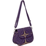Purple and gold Saddle Handbag