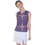 Purple and gold Women s Sleeveless Sports Top
