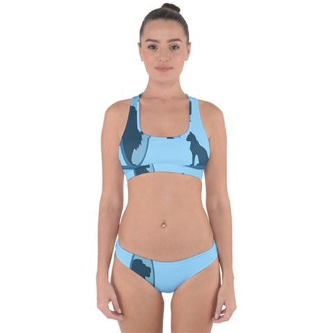 Cat Mirror Lion Cross Back Hipster Bikini Set from ArtsNow.com