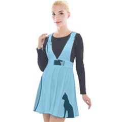 Plunge Pinafore Velour Dress 