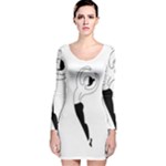 Classical Ballet Dancers Long Sleeve Velvet Bodycon Dress