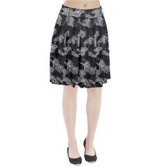 Black And White Cracked Abstract Texture Print Pleated Skirt from ArtsNow.com
