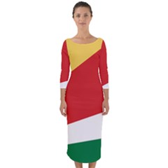 Quarter Sleeve Midi Bodycon Dress 