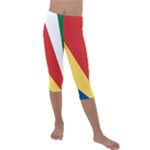 Seychelles-flag12 Kids  Lightweight Velour Capri Leggings 