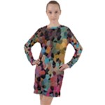 Mosaic pieces                                                      Long Sleeve Hoodie Dress