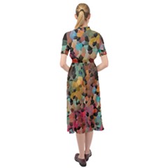 Keyhole Neckline Chiffon Dress 
