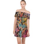 Mosaic pieces                                                  Off Shoulder Chiffon Dress