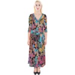 Mosaic pieces                                                    Quarter Sleeve Wrap Maxi Dress