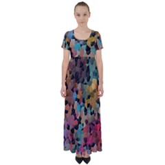 High Waist Short Sleeve Maxi Dress 