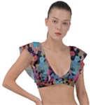 Mosaic pieces                                                    Plunge Frill Sleeve Bikini Top
