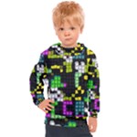 Drawn squares                                                  Kids  Hooded Pullover