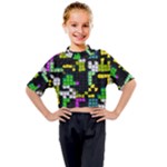 Drawn squares                                                   Kids Mock Neck Tee