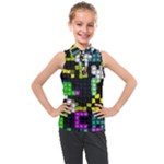 Drawn squares                                                   Kids  Sleeveless Polo Tee