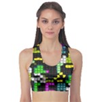 Drawn squares                                                    Women s Sports Bra