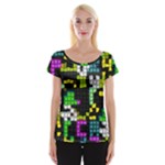 Drawn squares                                                     Women s Cap Sleeve Top