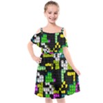Drawn squares                                                       Cut Out Shoulders Chiffon Dress
